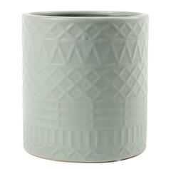 CACHE POT CERAM VERT D11X12CM