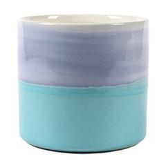 CACHE POT CERAM BICOLORE BLEU