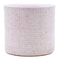 CACHE POT CERAM ROSE D21X19CM