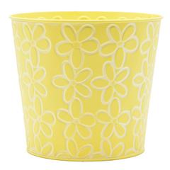 CACHE POT METAL JAUNE D18.5CM