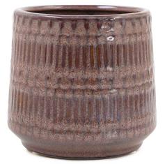 CACHE POT CERAM BRUN D13CM