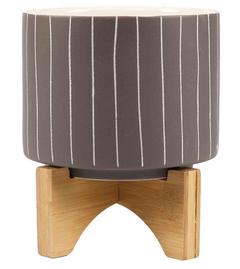 CACHE POT BRUN LIGNE D13CM