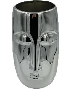 VASE VISAGE ARGENT CERAMIQUE